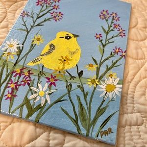 Original, Acrylic Painting, 5x7, “Cheerful Chirp”